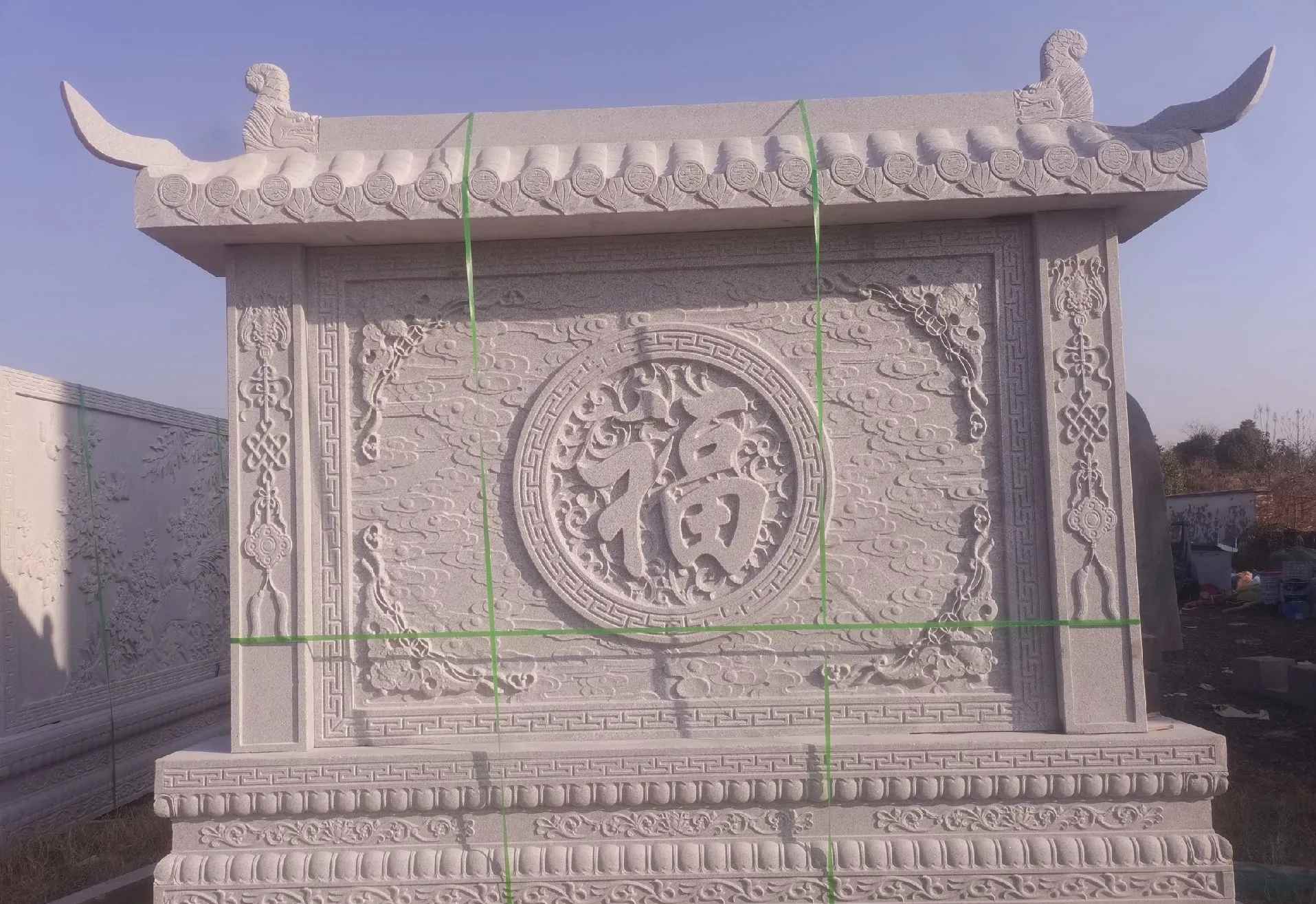 昭通 芝麻白花岗岩屏风，照壁，影壁